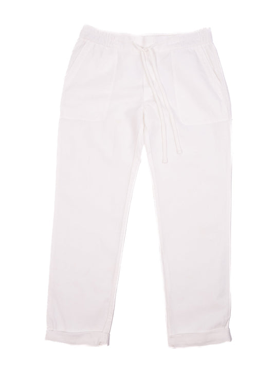 Standard James Perse White Cotton Pants XS with Drawstring Waist