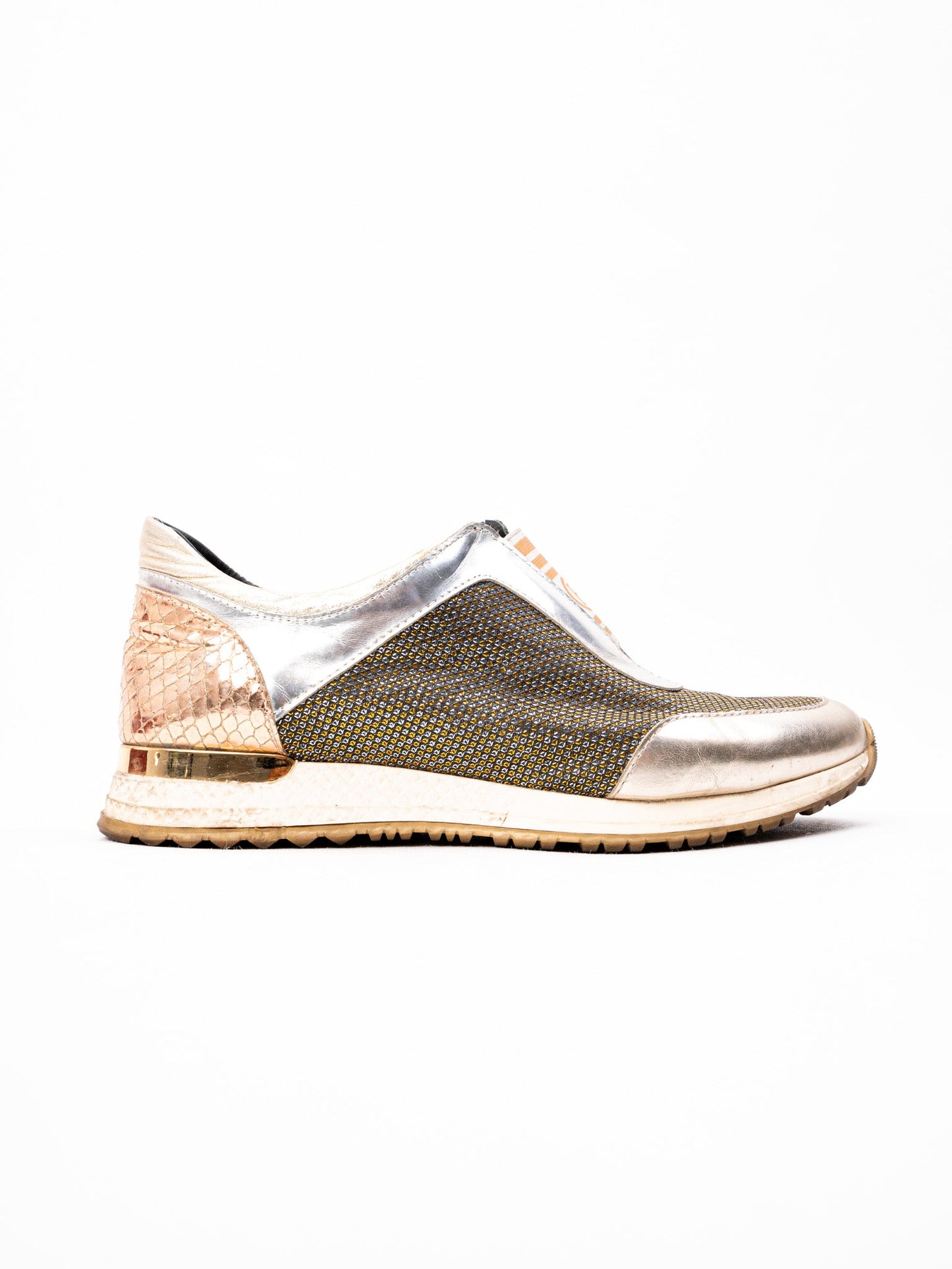 good baldinini stylish combined textile sneakers in metallic colors
