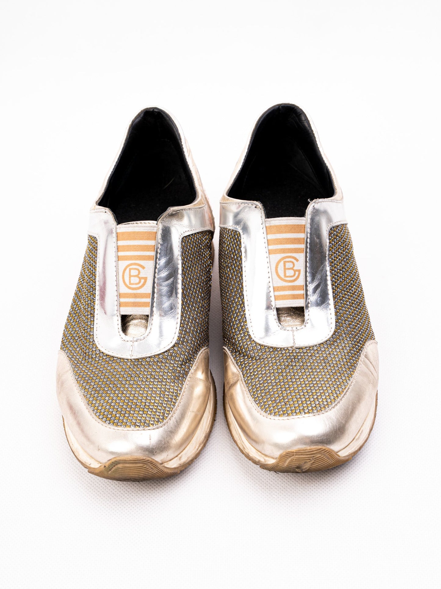 good baldinini stylish combined textile sneakers in metallic colors