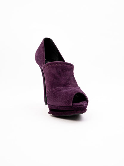 Lesilla Purple Leather High-Heeled Shoes Size 36.5