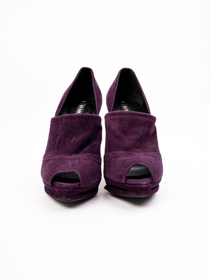 Lesilla Purple Leather High-Heeled Shoes Size 36.5