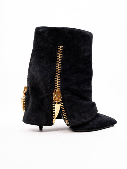Excellent Giuseppe Zanotti Black Leather Ankle Boots Size 36