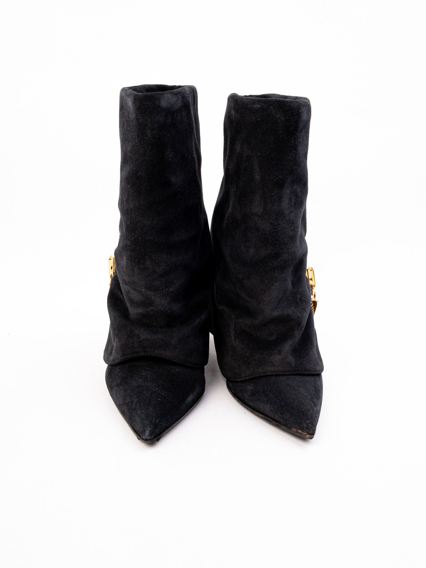 excellent giuseppe zanotti black leather ankle boots size 36