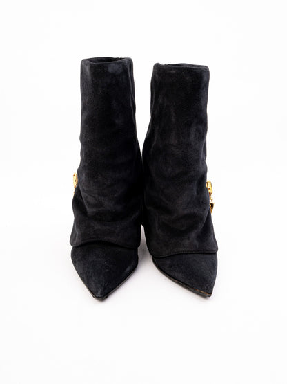Excellent Giuseppe Zanotti Black Leather Ankle Boots Size 36