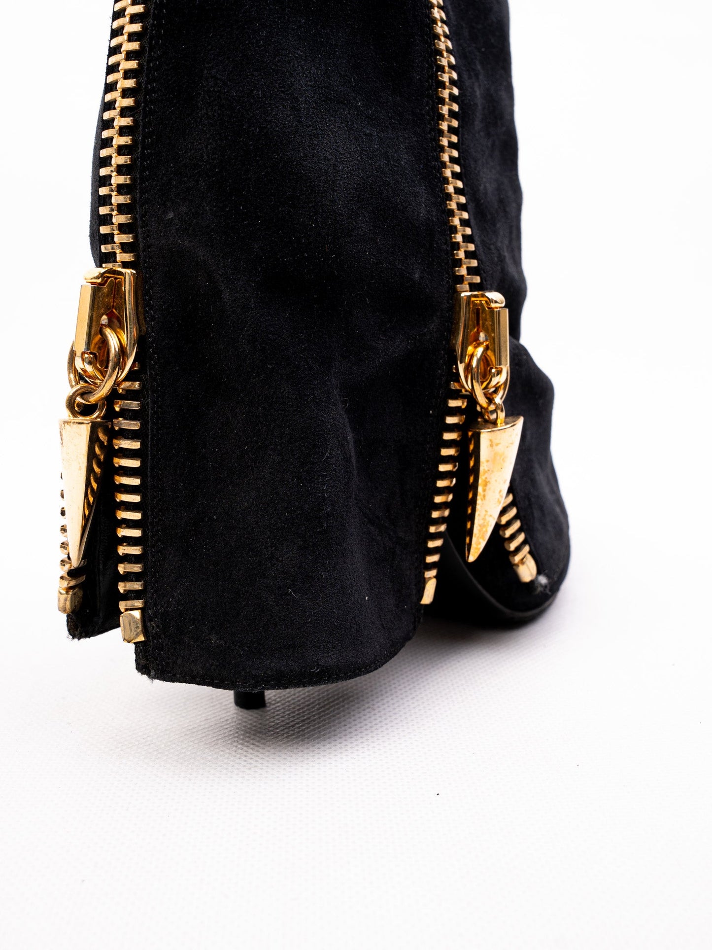 excellent giuseppe zanotti black leather ankle boots size 36