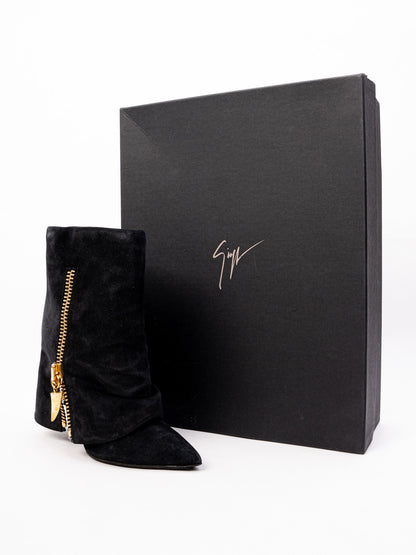 Excellent Giuseppe Zanotti Black Leather Ankle Boots Size 36
