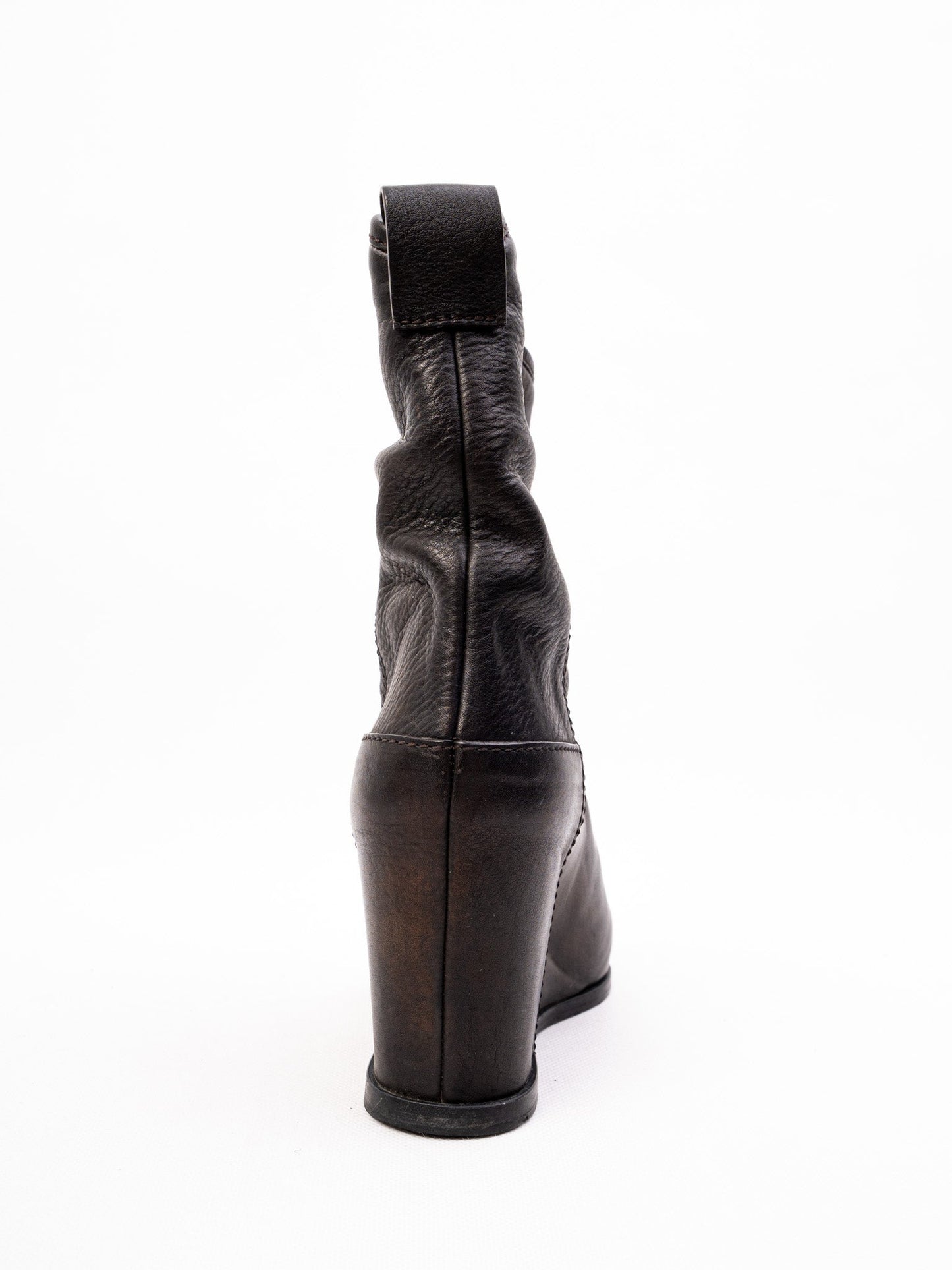 excellent gianmarco lorenzi black leather wedge ankle boots