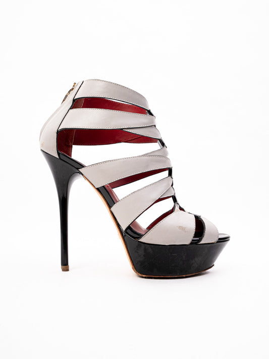Good Greymer High-Heeled Platform Shoes Leather Size 36