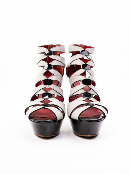 Good Greymer High-Heeled Platform Shoes Leather Size 36