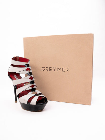 Good Greymer High-Heeled Platform Shoes Leather Size 36