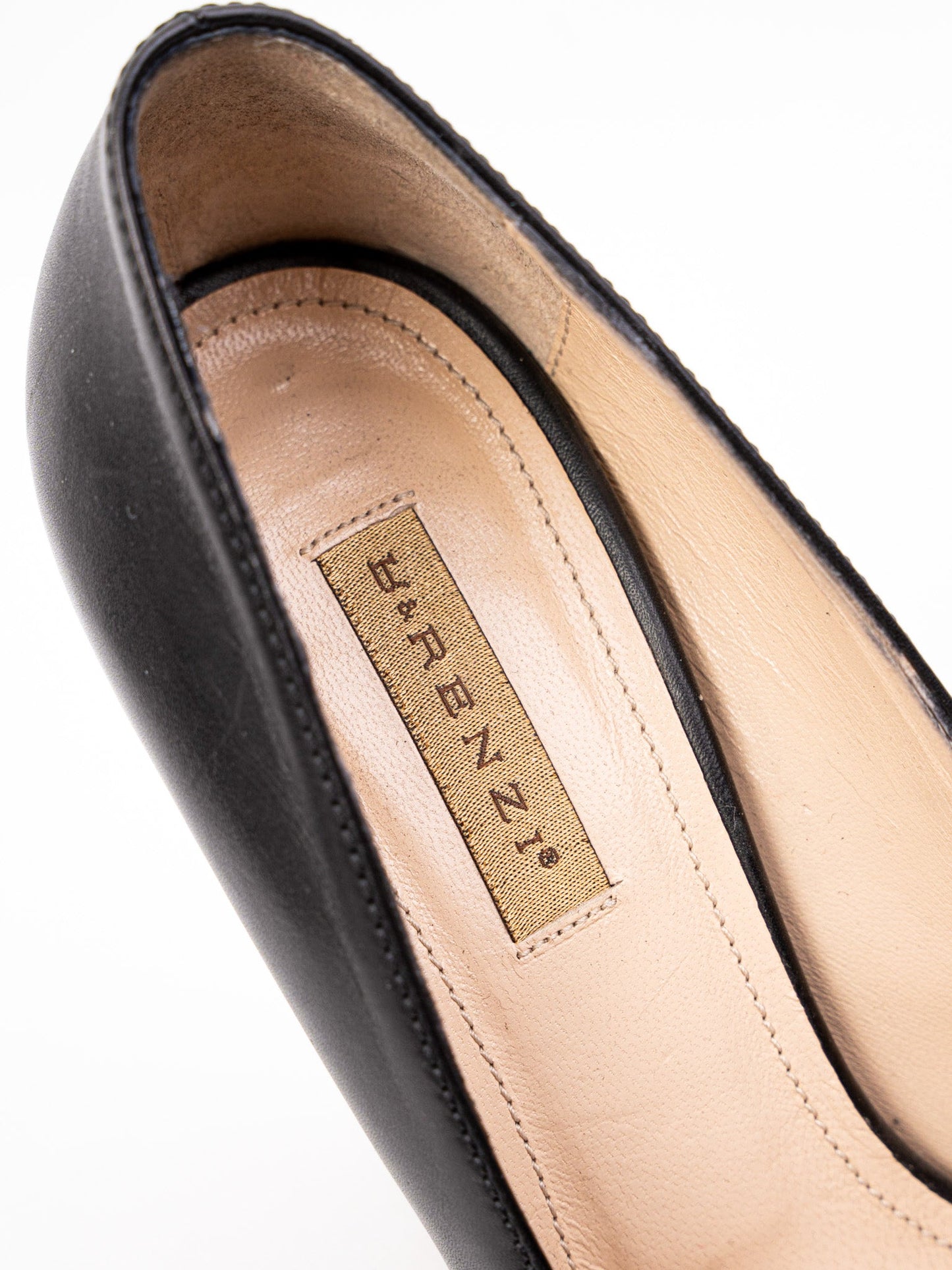 perfect r&renzi black leather high-heeled shoes size 36