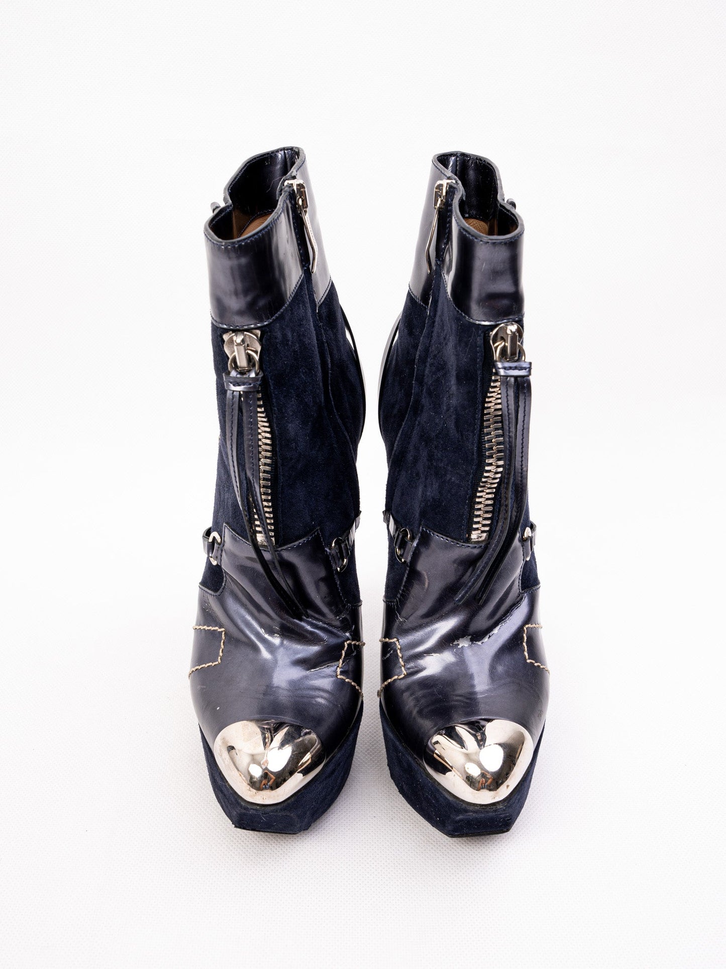 excellent gianmarco lorenzi high-heeled leather ankle boots size 36