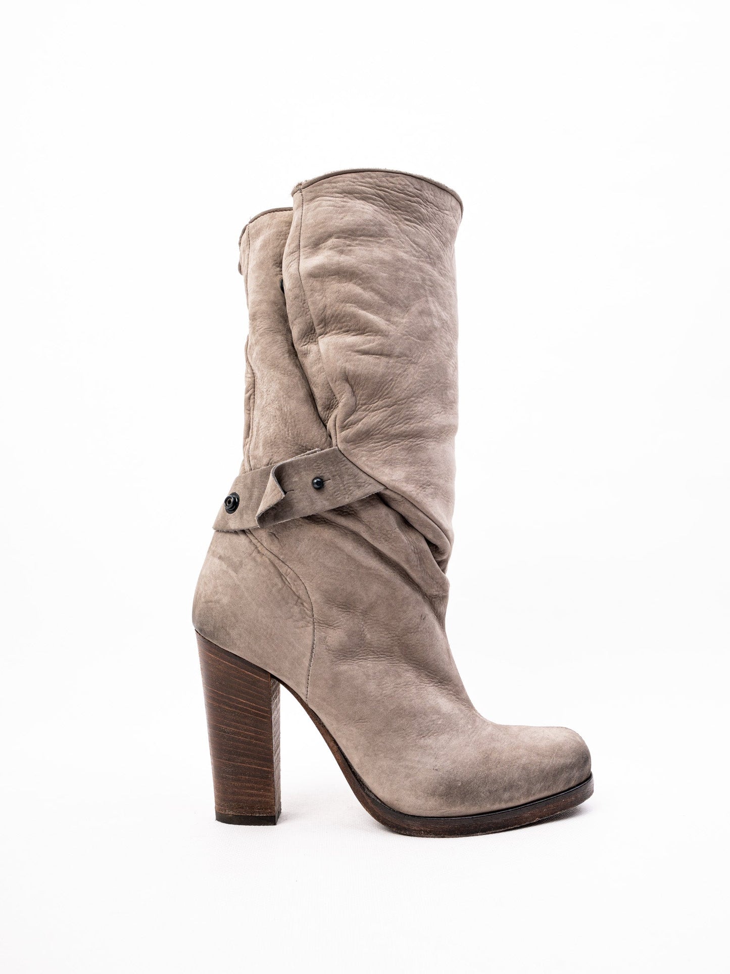 perfect vic matie gray leather high-heeled boots size 37