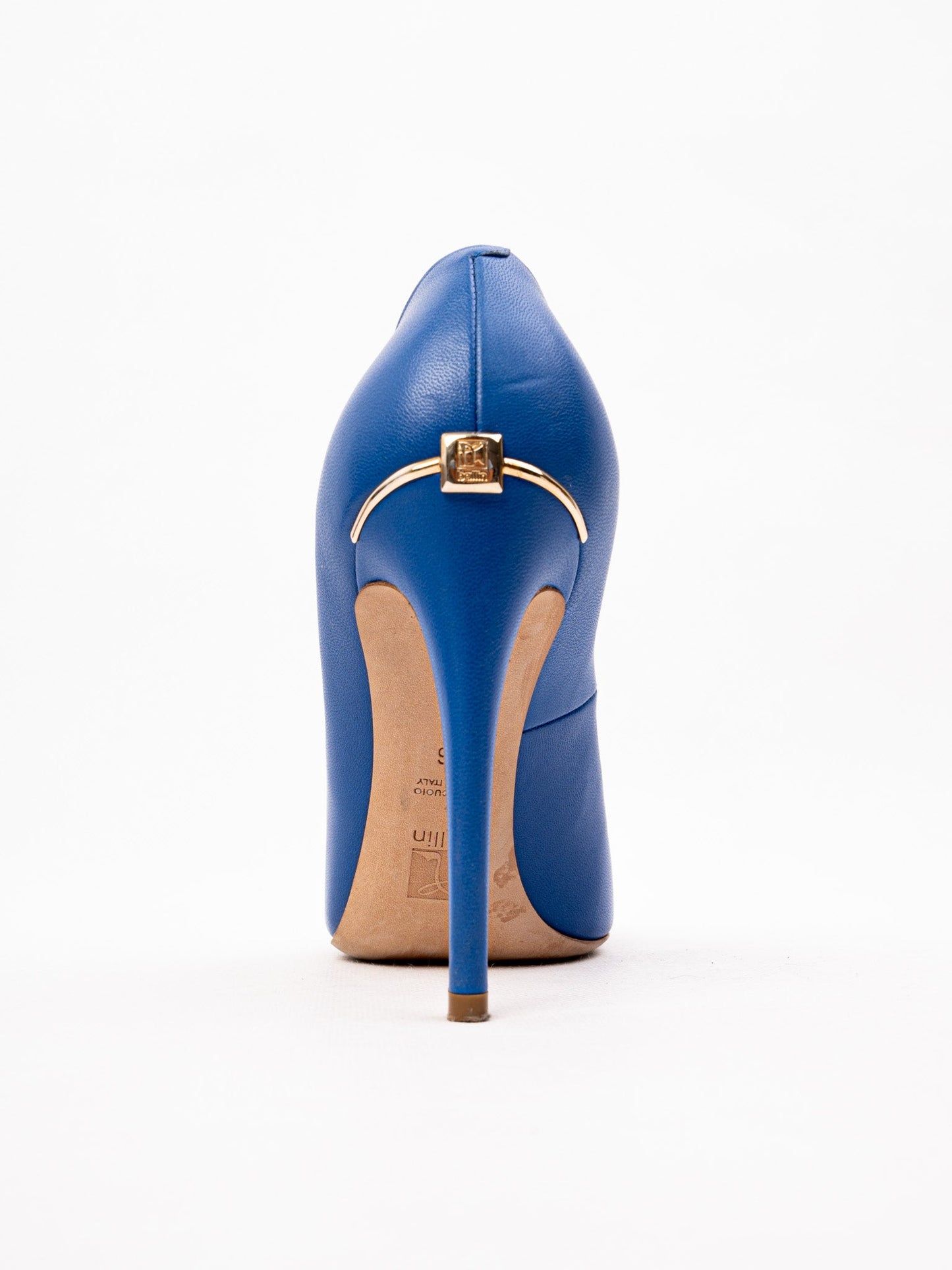 excellent ballin blue leather high-heeled pumps size 36