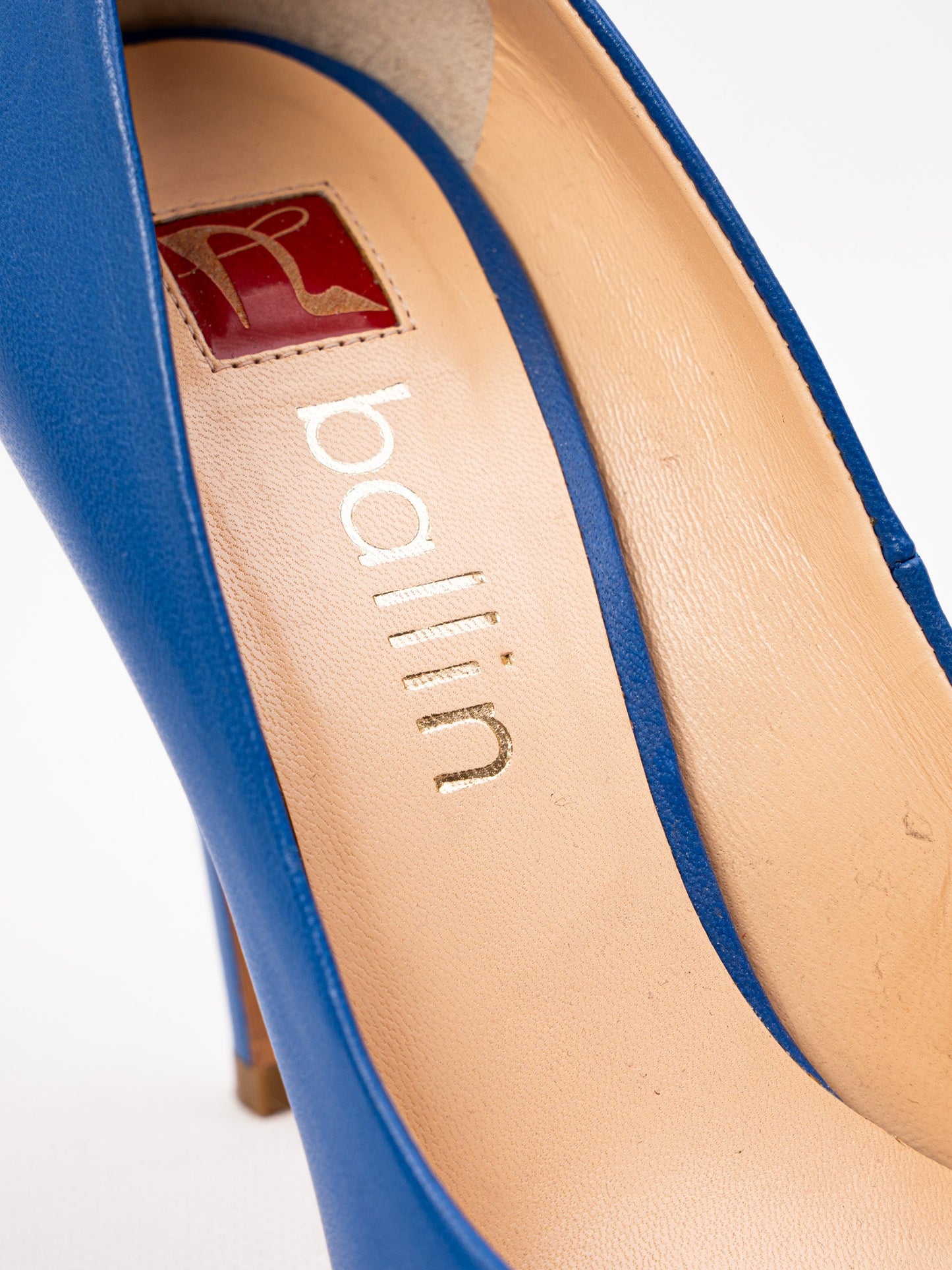 excellent ballin blue leather high-heeled pumps size 36