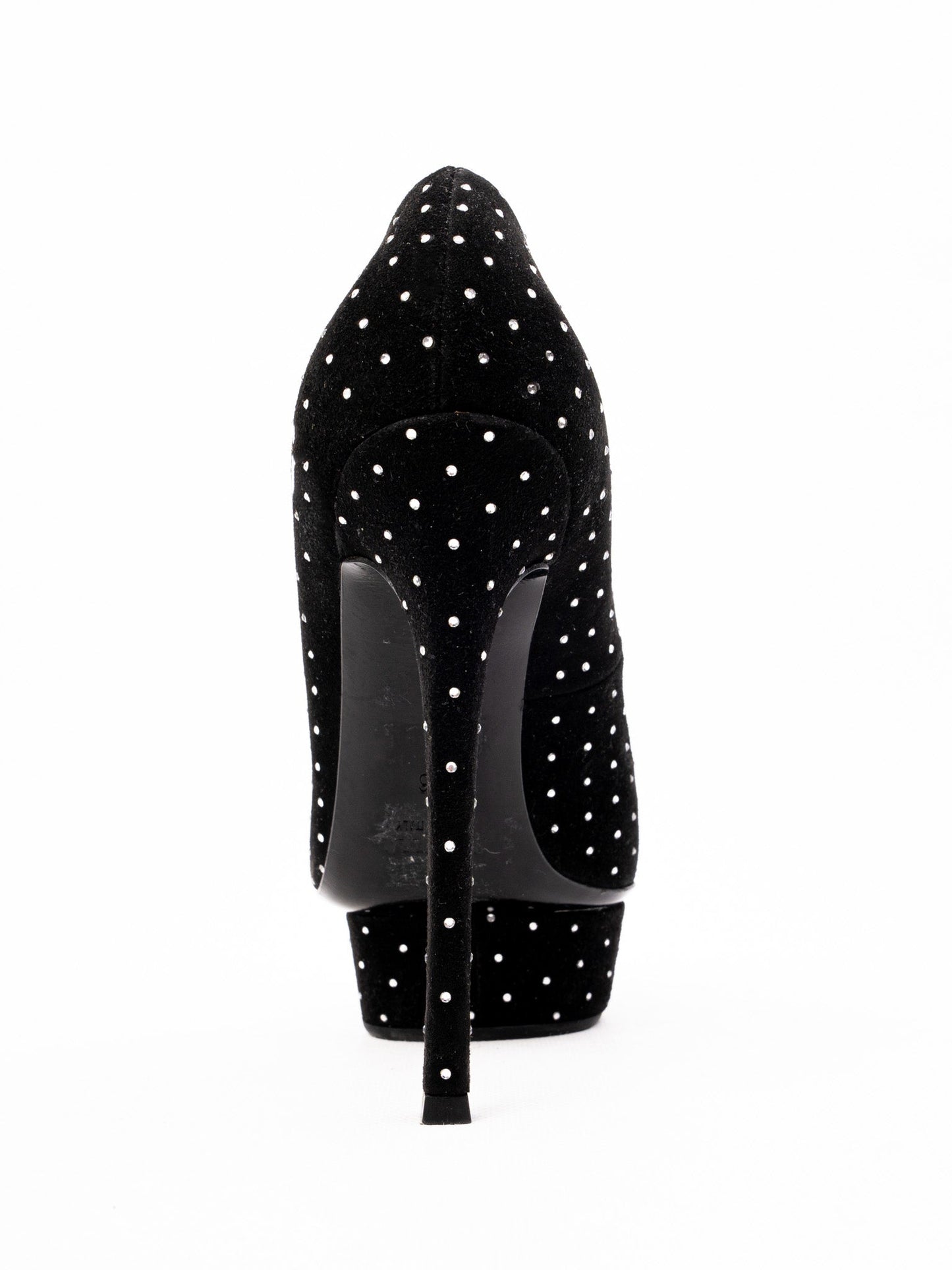 perfect lesilla black polka dot high-heeled platform shoes size 36