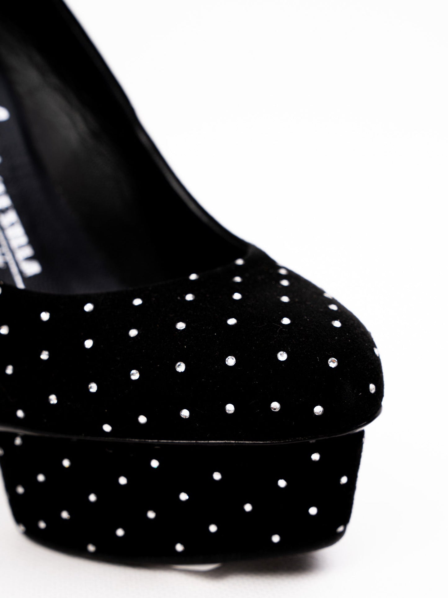 perfect lesilla black polka dot high-heeled platform shoes size 36