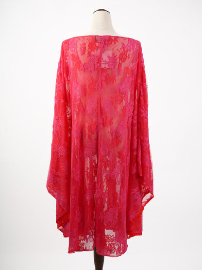 NEW Gianluca Capannolo Pink Silk Dress Size XL Floral Lace Design