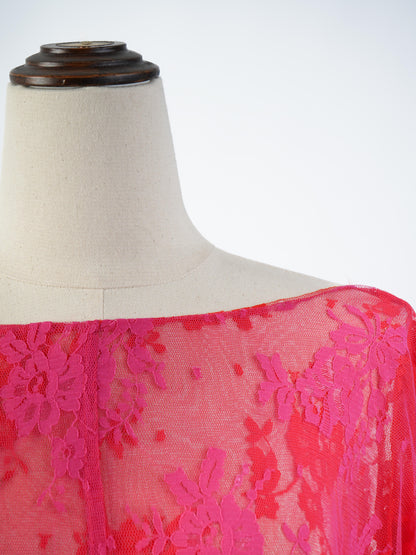 NEW Gianluca Capannolo Pink Silk Dress Size XL Floral Lace Design