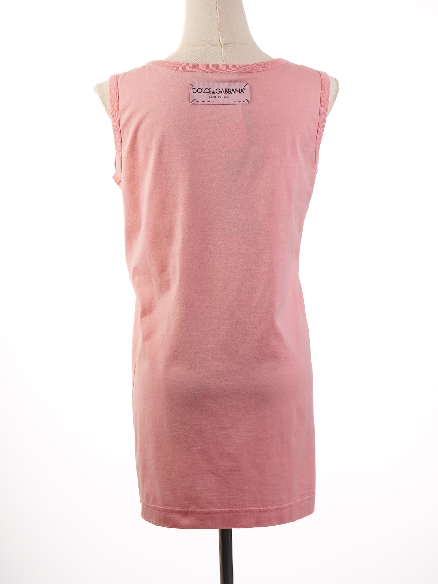 new dolce gabbana pink cotton top xxs 'd&g all the love'