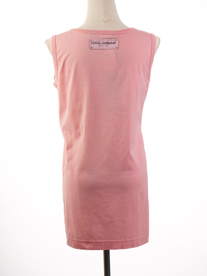NEW Dolce Gabbana Pink Cotton Top XXS 'D&G ALL THE LOVE'