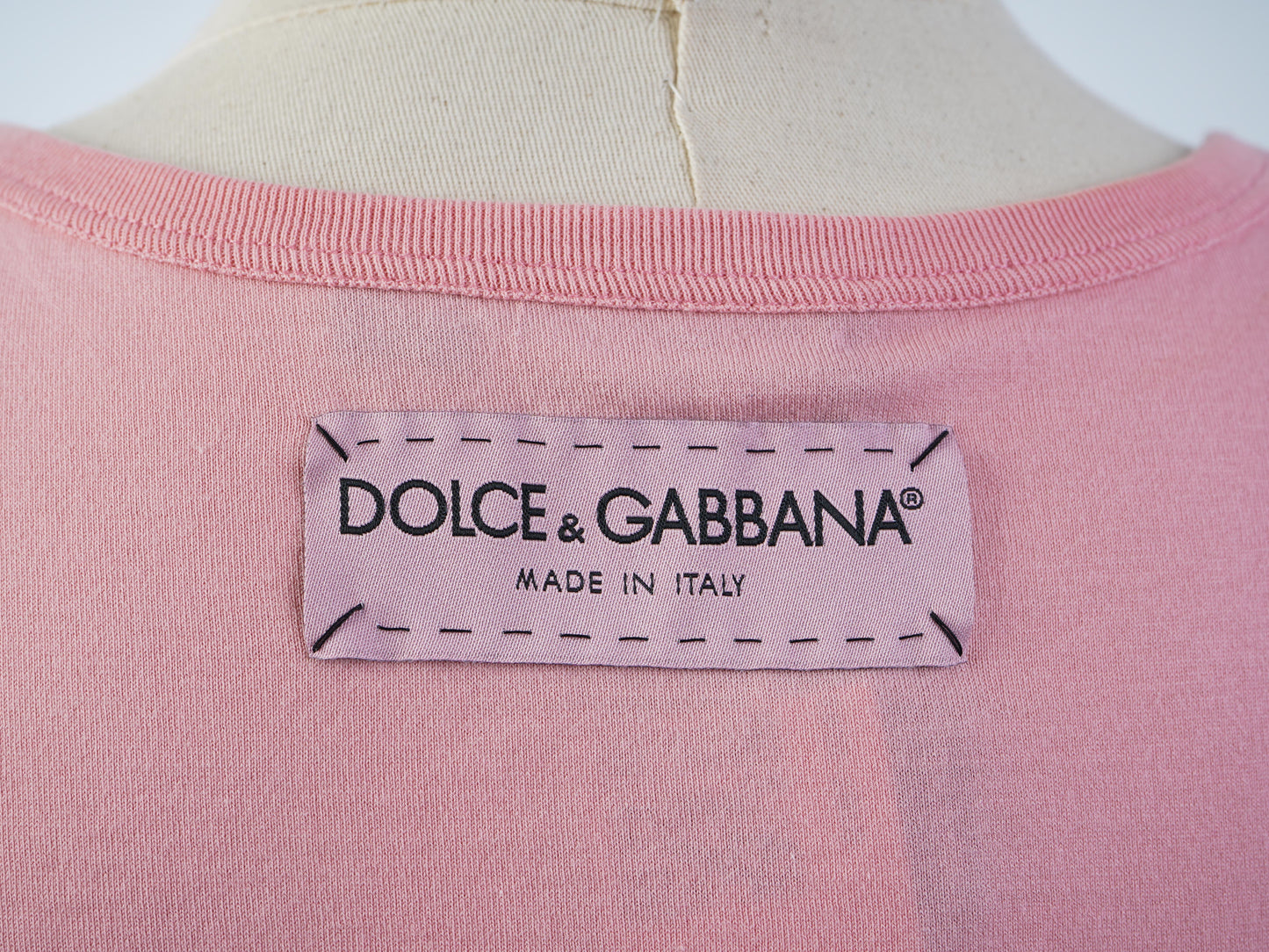 new dolce gabbana pink cotton top xxs 'd&g all the love'