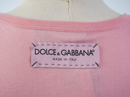 NEW Dolce Gabbana Pink Cotton Top XXS 'D&G ALL THE LOVE'