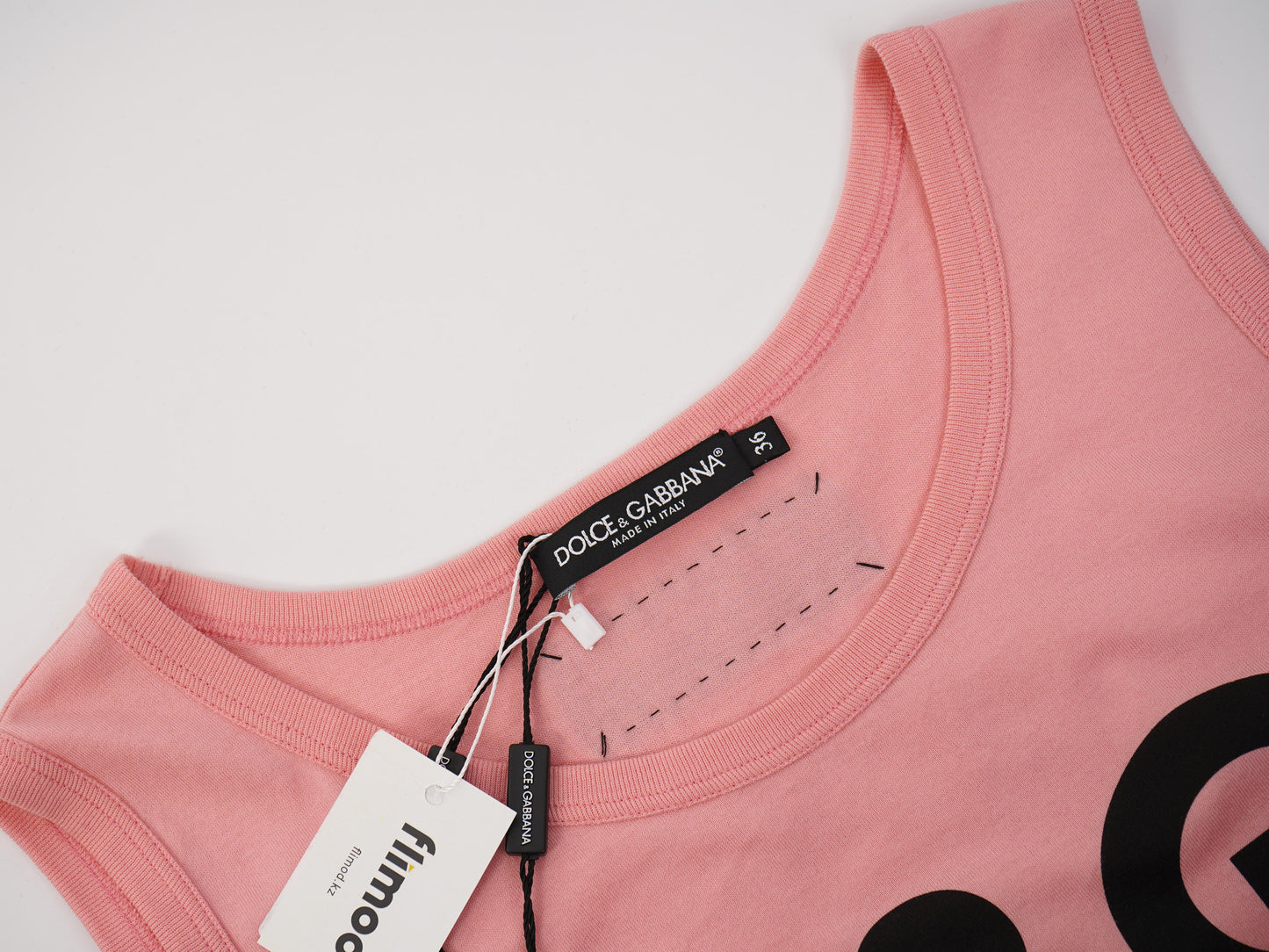 new dolce gabbana pink cotton top xxs 'd&g all the love'