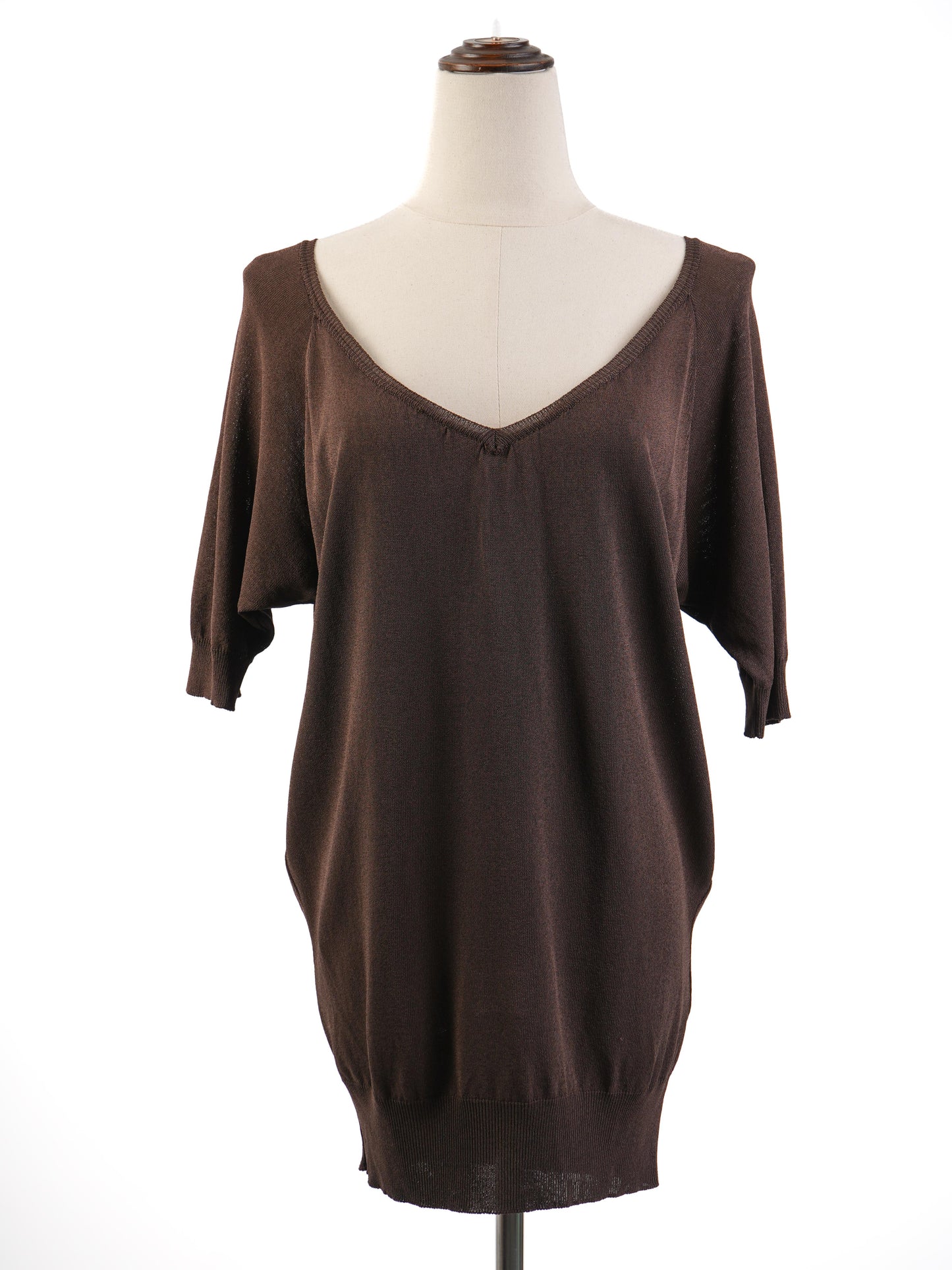 excellent max mara orange viscose v-neck sweater size s
