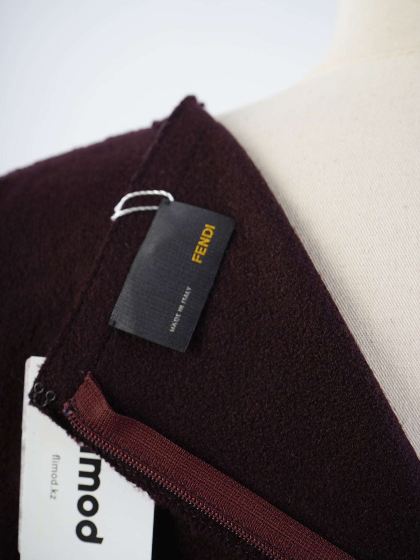 excellent fendi purple wool dress size m with long sleeves