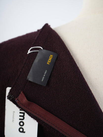 Excellent Fendi Purple Wool Dress Size M with Long Sleeves