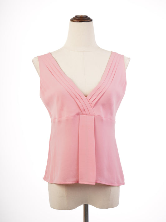 NEW Valentino Pink Sleeveless Blouse V-Neck Size M