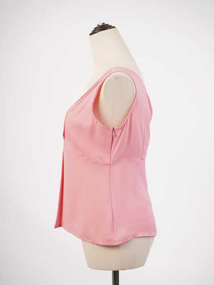 NEW Valentino Pink Sleeveless Blouse V-Neck Size M
