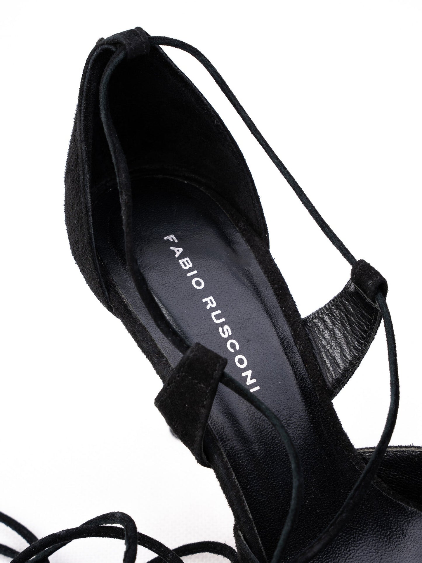 fabio rusconi black leather high-heeled shoes size 35 excellent