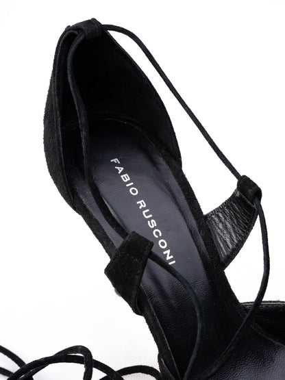 Fabio Rusconi Black Leather High-Heeled Shoes Size 35 Excellent