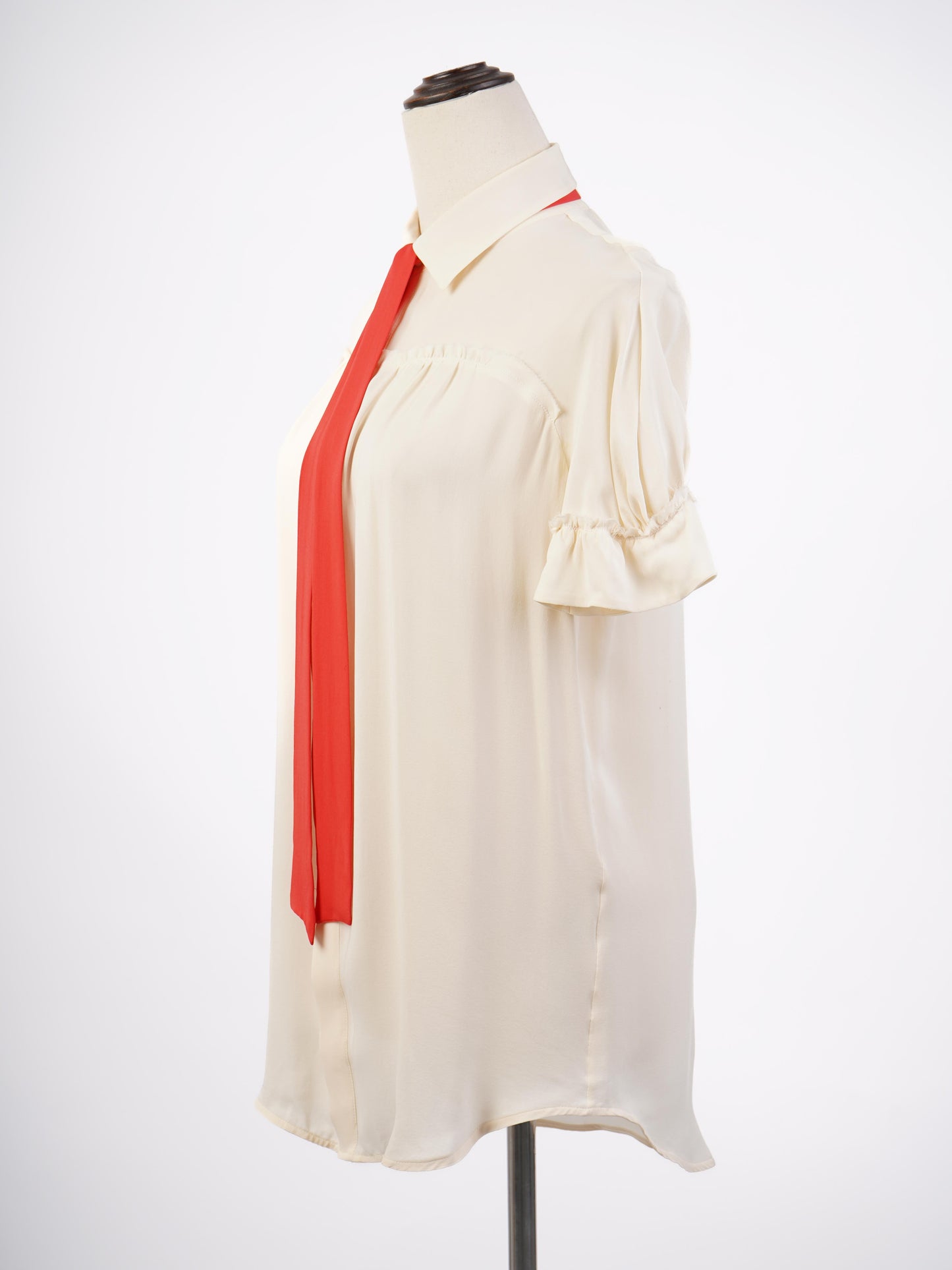 excellent dsquared2 women's yellow cotton blouse with red necktie m