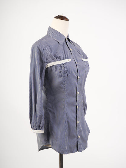 Dsquared2 Women's Blue Pinstripe Button-Down Shirt Size S