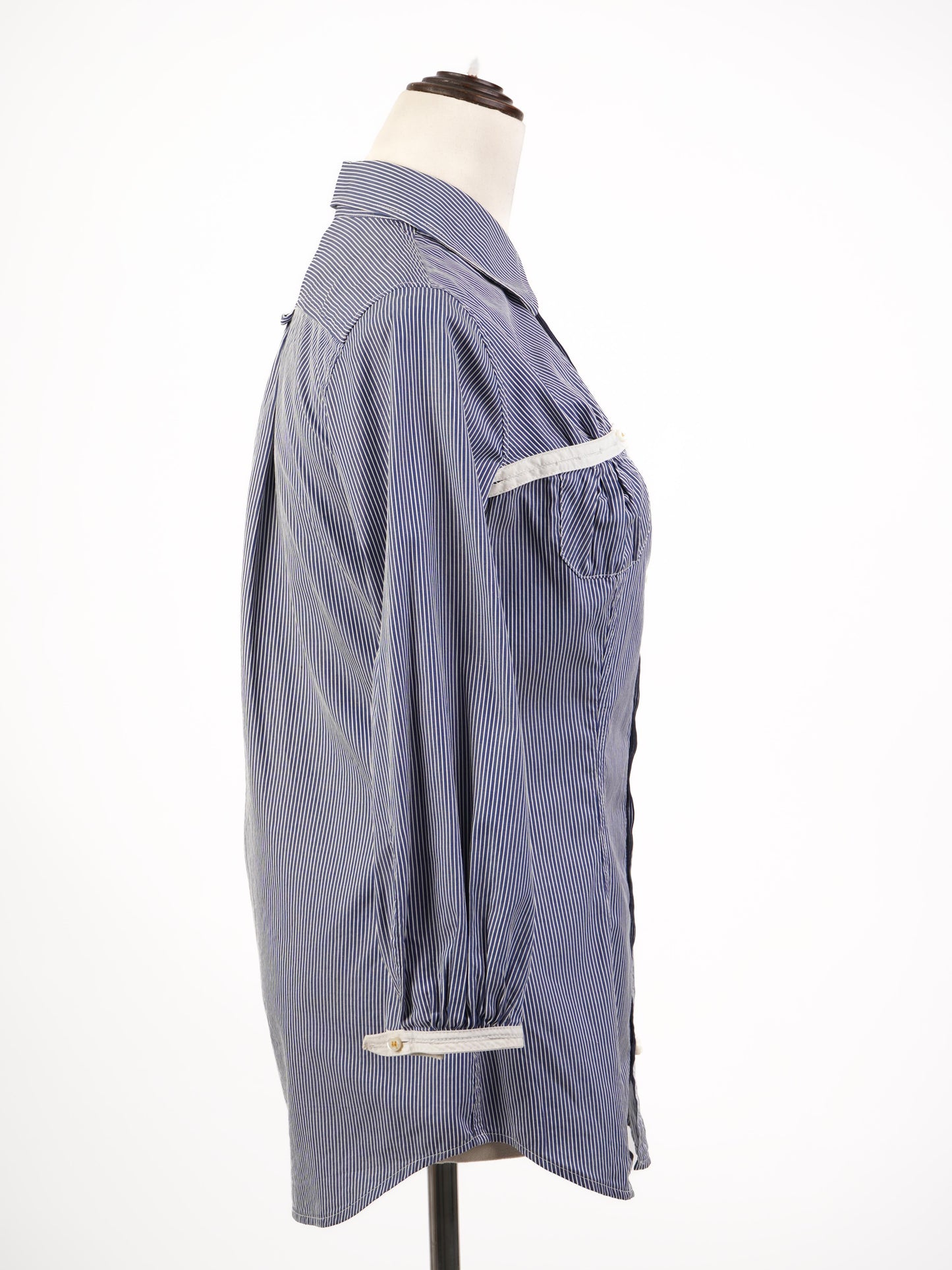 dsquared2 women's blue pinstripe button-down shirt size s