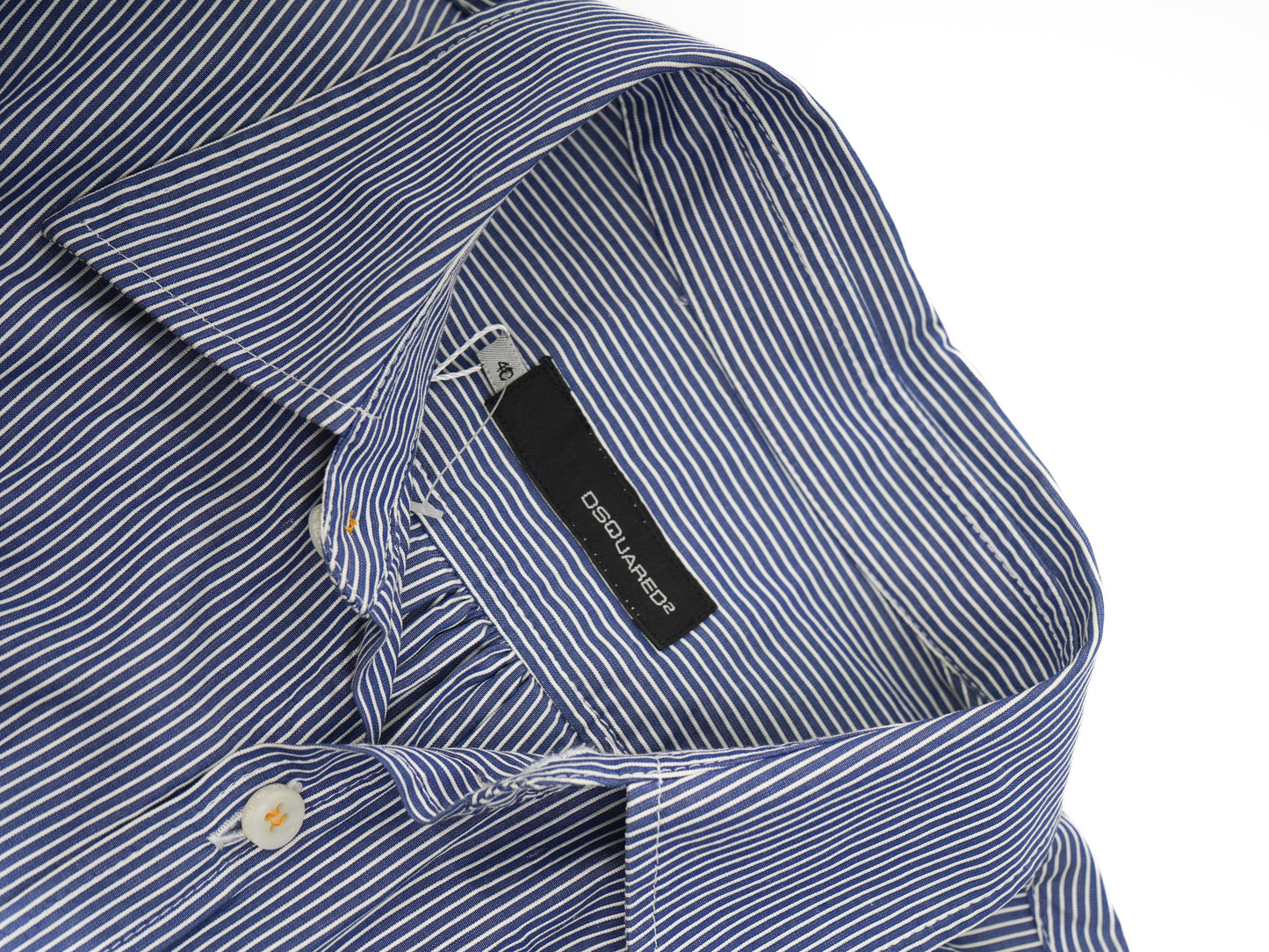 dsquared2 women's blue pinstripe button-down shirt size s