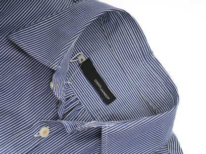 Dsquared2 Women's Blue Pinstripe Button-Down Shirt Size S