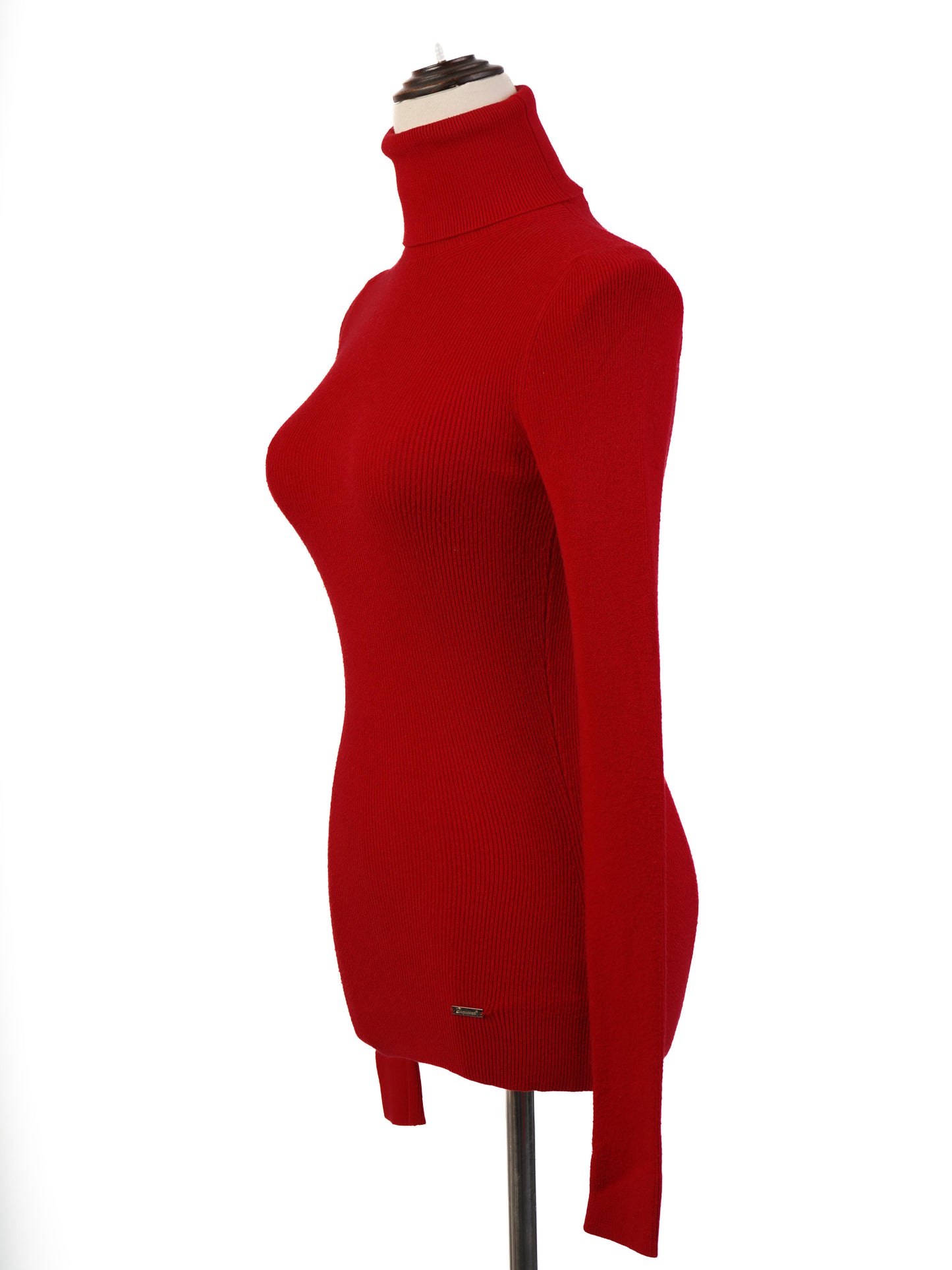 excellent dsquared2 red turtleneck sweater size s wool