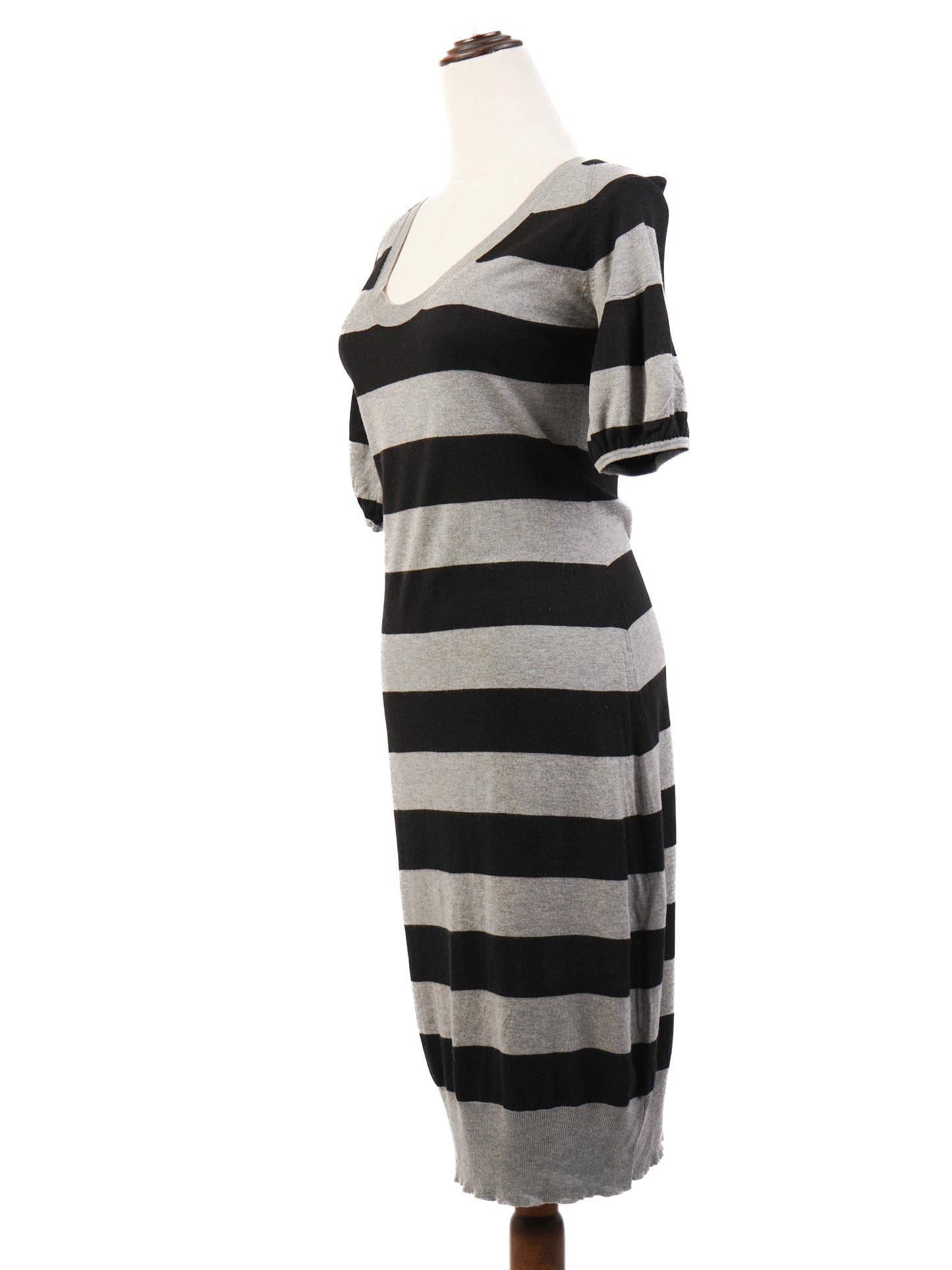 excellent weekend maxmara black gray striped dress size s