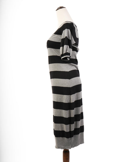 Excellent Weekend MaxMara Black Gray Striped Dress Size S