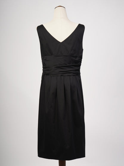 Excellent Moschino Black Nylon Sleeveless Dress Size L with Bow