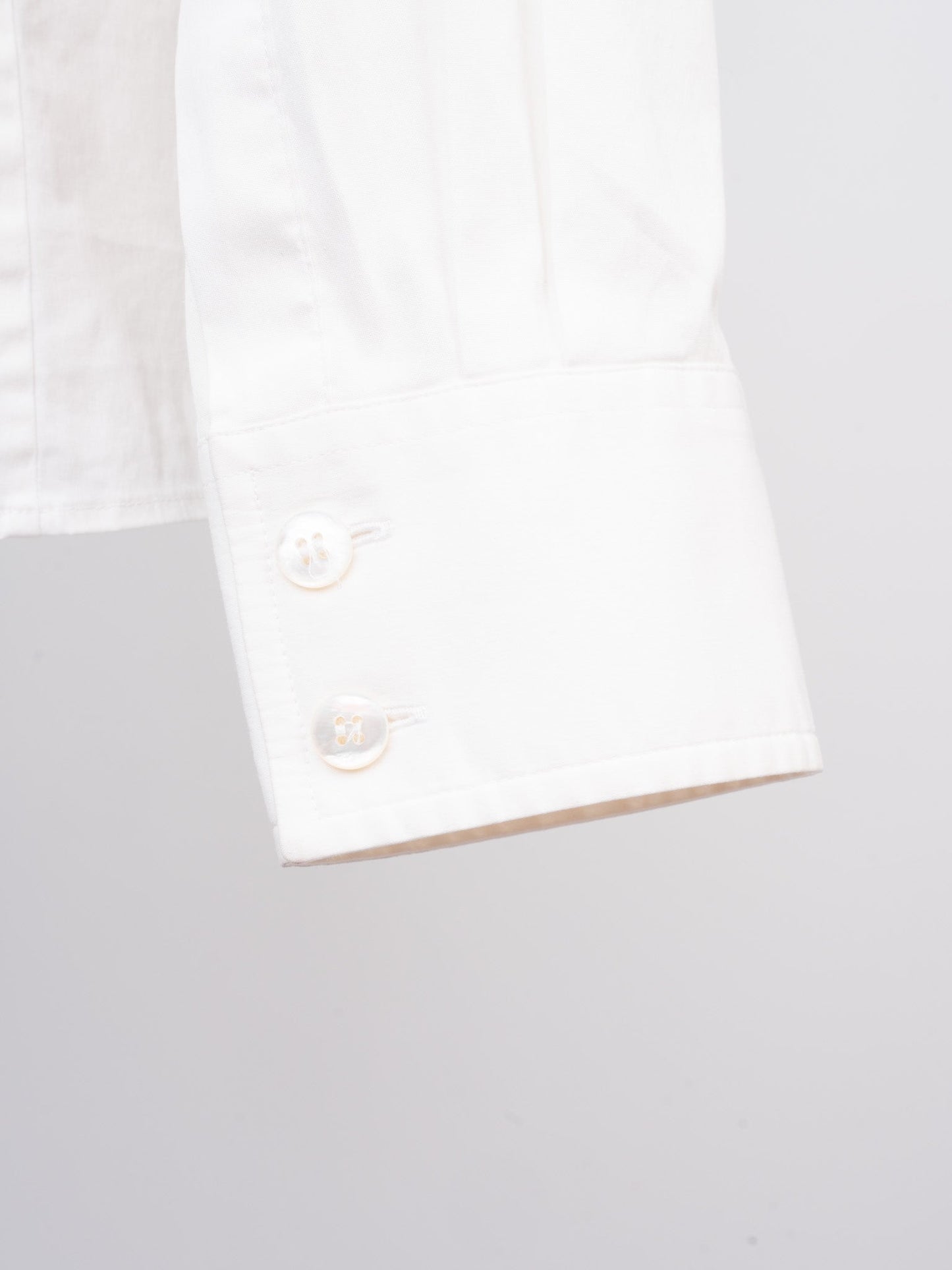 excellent armani collezioni white cotton long-sleeve button-up shirt
