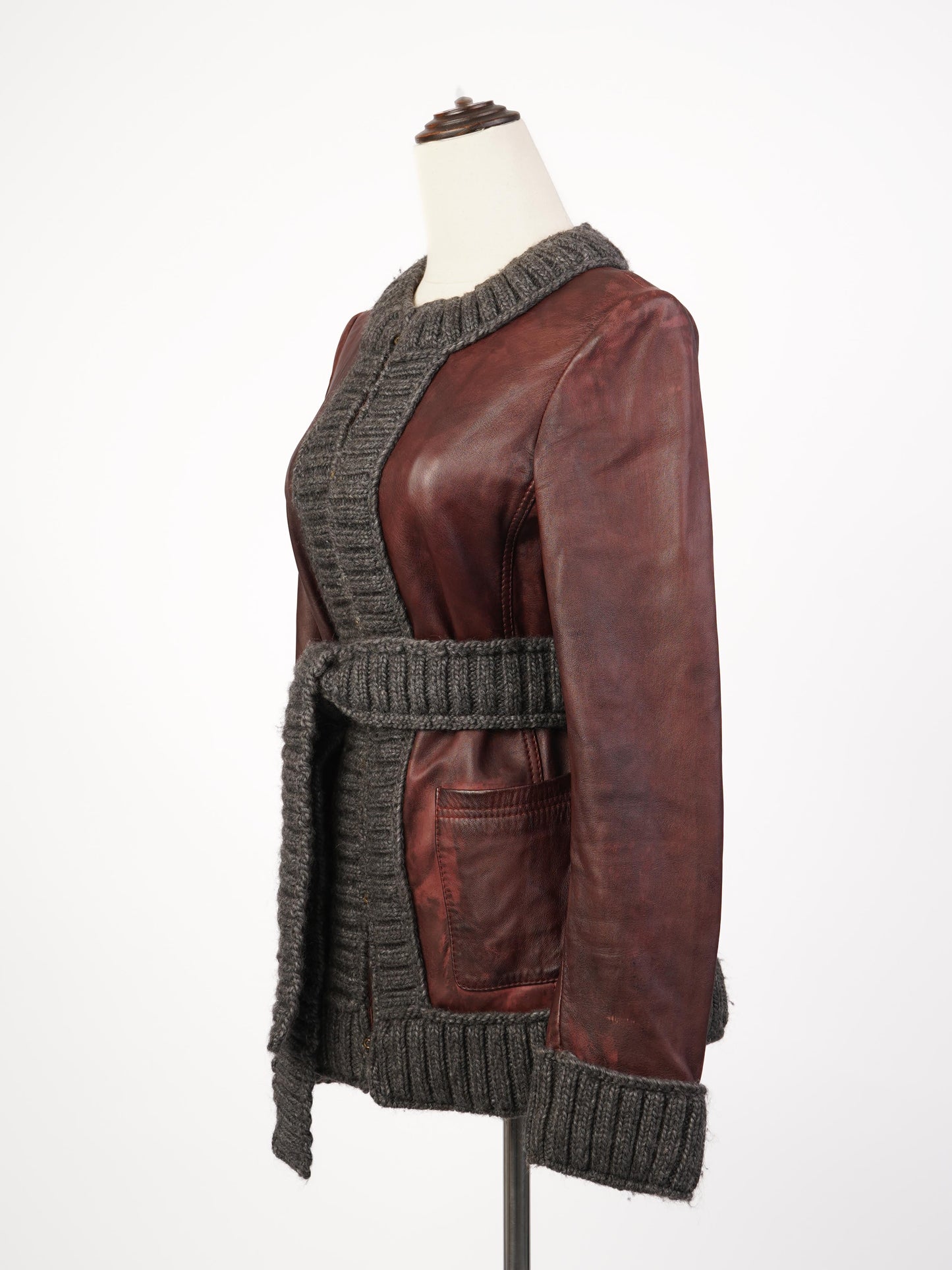 excellent dolce gabbana red leather jacket size l women
