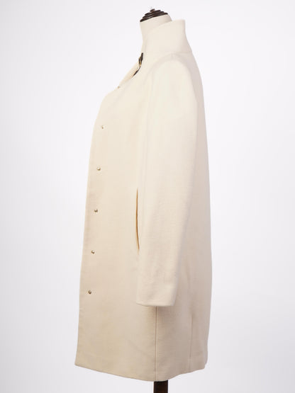 Herno White Wool Coat Size S Excellent Condition Minimalist Design