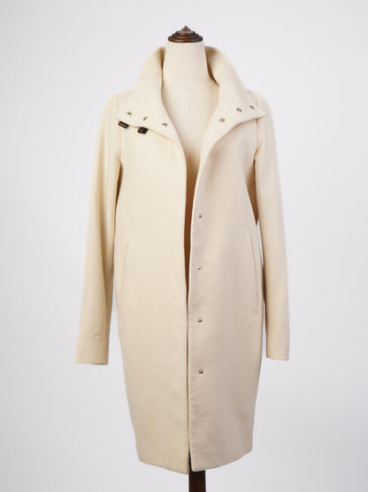 Herno White Wool Coat Size S Excellent Condition Minimalist Design