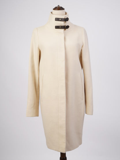 Herno White Wool Coat Size S Excellent Condition Minimalist Design