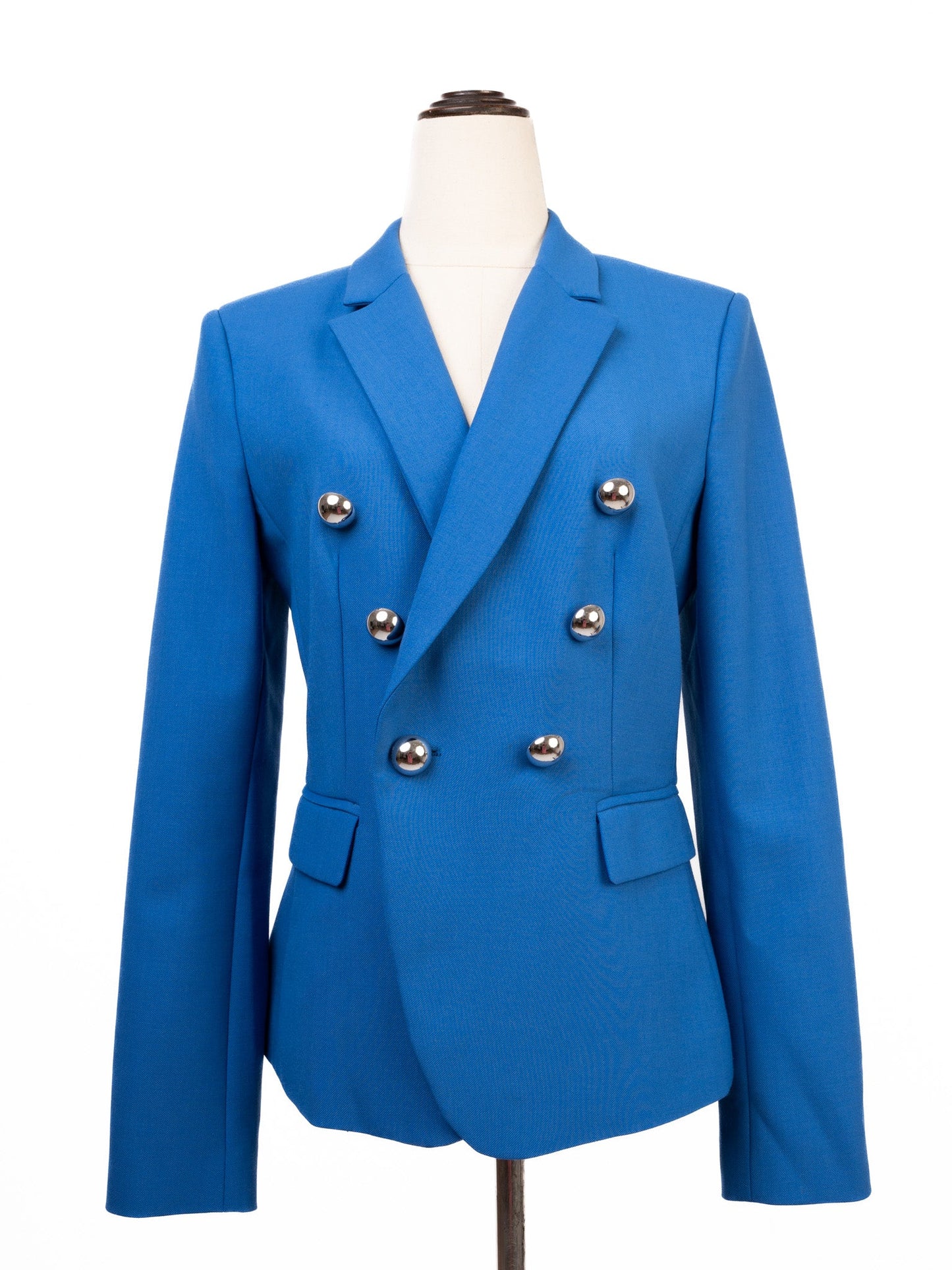excellent pinko blue wool double-breasted suit with trousers